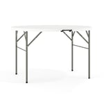 Flash Furniture 48 '' Round Bi-Fold Granite Plastique Blanc Table Pliante