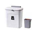 1Set Wall Mounted Trashcan  Door Hanging Trash Can Rubbish Bin B O2N16066