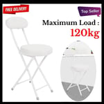 Breakfast Folding Bar Stool Light Weight High Chair Padded Round Seat Home UK