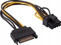 Akyga Strömkabel Akyga Ak-Ca-80 Pci-E 6+2Pin (M) / Sata (M) 15Cm Strömkabeladapter