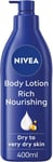 NIVEA Rich Nourishing Body Lotion 400ml – Moisturiser for Dry Skin, UK