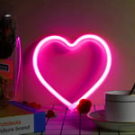 Rosa Hjärta Neon-skylt, Batteridriven eller USB-driven LED Neonlampa för Fest, Alla hjärtans dag Dekorationer Lampa, Bord & Vägg Dekoration Ljus för Flickors Rum