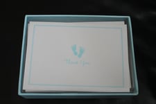 Thank You Notes - Baby Steps Blue - 14 Cards And 15 Designer Envelopes