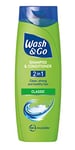 Wash & Go Classic 2 in 1 Shampoo & Conditioner, Men's Hair Shampoo, For All Hair Types, Bulk Pack x 6 bottles