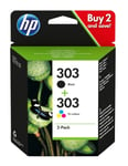 Original HP 303 Black & Colour Ink Cartridge For ENVY Photo 6234 Printer 3YM92AE