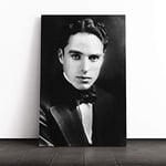 Big Box Art Canvas Print Wall Art Charlie Chaplin (2) | Mounted and Stretched Box Frame Picture | Home Decor for Kitchen, Living, Dining Room, Bedroom, Hallway, Multi-Colour, 20x14 Inch