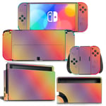 Kit De Autocollants Skin Decal Pour Switch Oled Ns Console De Jeu Oled Protection Gradient, T1467