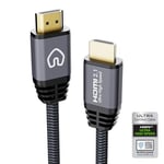 Qnected HDMI 2.1 Cable 3 Meters - Certified - 4K 120Hz, 4K 144Hz, 8K 60Hz - HDR10+, Dolby Vision - eARC - Ultra High Speed - 48 Gbps | Compatible with PlayStation 5 - Xbox Series X & S - TV