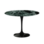 Knoll - Saarinen Round Table - Matbord, Ø 107 cm, Svart underrede, skiva i glansig grön Alpi marmor - Ruokapöytä - Eero Saarinen - Vihreä - Metalli/Kivi