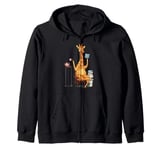 Giraffe Reading Tea Lover Bookworm Gift Shirt Zip Hoodie