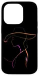 Coque pour iPhone 14 Pro Silhouette colorée femme dans un chapeau