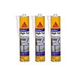 Lot de 3 mastic-colle à prise rapide - SIKA Sikaflex High Tack - Blanc - 300ml