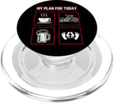 Classic Motorcycle Biker Plan For Today Coffee Beer PopSockets PopGrip for MagSafe