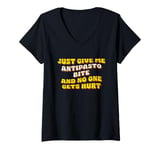 Womens Just Give Me the Antipasto Bite Antipasti Bites Thanksgiving V-Neck T-Shirt