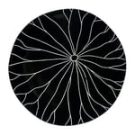 GENEVIEVE LETHU 539090 Assiette Plate Noire Ø 27 cm en Grés - Collection Dahlia Noir - Décor Lotus