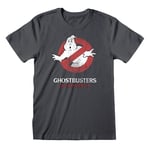 Unisex kortärmad T-shirt The Ghostbusters japansk text Mörkgrå S