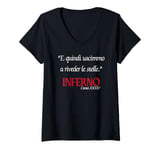 Womens Inferno Dante Alighieri Divine Comedy Canto XXXIV V-Neck T-Shirt