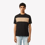 Lacoste T-shirt coton color-block Taille XL Noir/beige