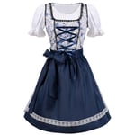 Oktoberfest Costume Party Wear Cosplay Maid Wear V-ringad klänning Blå blue S