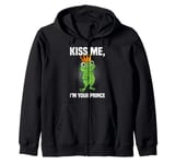 Carnival Frog KISS ME I'M YOUR PRINCE Funny Carnival Zip Hoodie