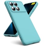 Oududianzi - Coque Compatible avec Xiaomi Poco F6 Pro 5G, [Coque Silicone Liquide] [Intérieur Microfibre] Souple Étuis en Caoutchouc Housse Antichoc Protection Bumper Coque Poco F6 Pro 5G - Lightblue