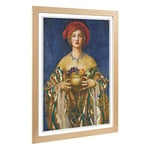 Big Box Art Framed Print of Frank Cowper Cadogan The Golden Bowl Design | Wall Art Picture | Home Decor for Kitchen, Living Room, Bedroom, Hallway, Oak, A2 / 24.5x18 Inch / 62x45cm