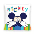 Disney Home Mickey Mouse Coussin décoratif avec Rembourrage et Fermeture éclair, 40 x 40 cm, avec Rembourrage, Superbe Coussin décoratif pour canapé, Salon et Chambre à Coucher