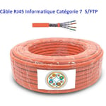 50 m Câble d'installation rj 45 informatique catégorie 7 s/ftp - 4 paires