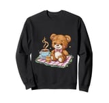 Cartoon teddy bear with honey and tea Sweatshirt