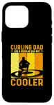 Coque pour iPhone 16 Pro Max Amateur de curling Cadeaux de sports d’hiver de curling papa