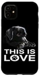 Coque pour iPhone 11 This Is Love Black Lab Puppy