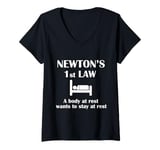 Womens Newton's First Law. A Body At Rest Wants To Stay At Rest V-Neck T-Shirt