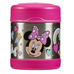 Thermos - Disney Minnie Mouse Food Flask (290ml) - BPA Free, Stainless Steel, Spill Proof, Daisy Duck, Thermal Kids Flask with Personalised Name Labels for Lunch Box, 5 Hours Hot & 7 Hours Cold