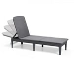 Transat Keter Chaise longue avec coussin Jaipur Graphite 432693