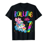 Rolling Into 7 years Let's Roll I'm Turning 7 Roller Skate T-Shirt