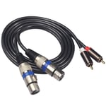 Cable audio double RCA male pour double ligne audio XLR femelle 1,5 m pour amplificateur de casque de mixage de microphone, 1,5 m