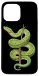 Coque pour iPhone 13 Pro Max Amoureux Drôles De Python D'arbre Vert, Serpents, Reptiles