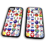 Coque en caoutchouc TPU pour téléphone avec drapeaux de football de tous les pays de la Russie 2018 32 Nations équipes de football, TPU - Caoutchouc, transparent, Samsung Galaxy S7