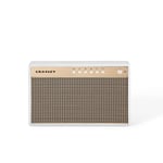 Crosley Montero Retro Bluetooth Speaker - Portable Bluetooth Speaker wireless, Rechargeable Battery, 20W Home, Outdoor Speaker, 8H Music Playtime, Microphone, Aux In, USB Phone Charger - White