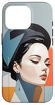 Coque pour iPhone 16 Pro Art géométrique de femme moderne - Silhouette abstraite