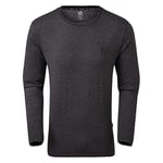 Dare 2b Men's The Men's Overdrive Long Sleeve Tee - Made from Naturally Breathable Cotton Jersey with A Graphic Print Shirt, Mens, Shirt, DMT529, Charcoal Grey, S- Chest 38", (97cm)