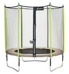 Trampoline de jardin 244 cm + filet de sécurité JUMPI Taupe/Vert 250