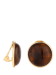 Jon Richard Tortoise Shell Dome Clip-On Earrings, Gold/Brown