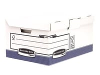 Bankers Box - Lagerboks - For Folio - White With Blue Band