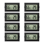 Lot De 8 Mini Thermomètres Et Hygromètres Numériques Lcd 2 En 1 Pour L'Intérieur Et L'Extérieur, Pour Serre, Cave