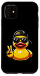 Coque pour iPhone 11 Canard en caoutchouc jaune rétro cool dans les années 70 80 Funny Duck