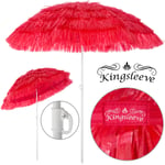 Parasol inclinable Hawaii 192 cm Parasol de plage ø 160 cm réglable Jardin terrasse extérieur Rouge - Kingsleeve