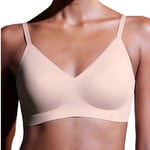 EBY Women's Seamless Adjustable Straps Bra, Opaque, Nude, L-Large