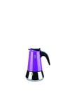 PEZZETTI, Steelexpress Cafetière à 2 tasses en acier inoxydable, manche ergonomique résistant à la chaleur, adapté à tous les étages en coton, adapté aux plans induction, couleur lilas