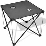 Vidaxl - Table de camping pliante grise Gris